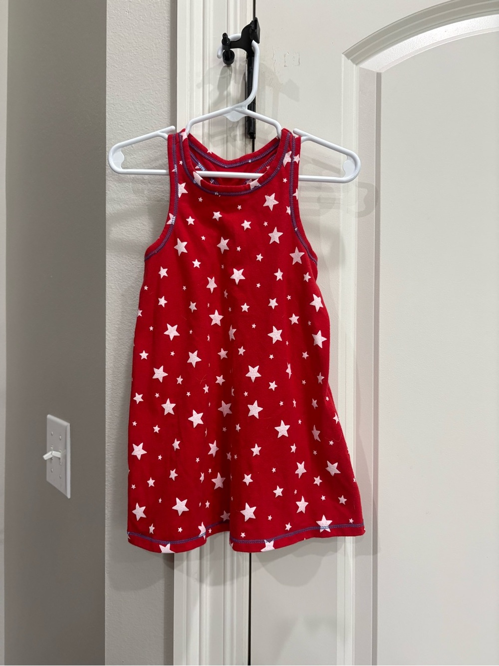 Cat & Jack red with white stars racer back tank dress 2T GUC